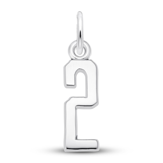 Number 2 Charm Sterling Silver