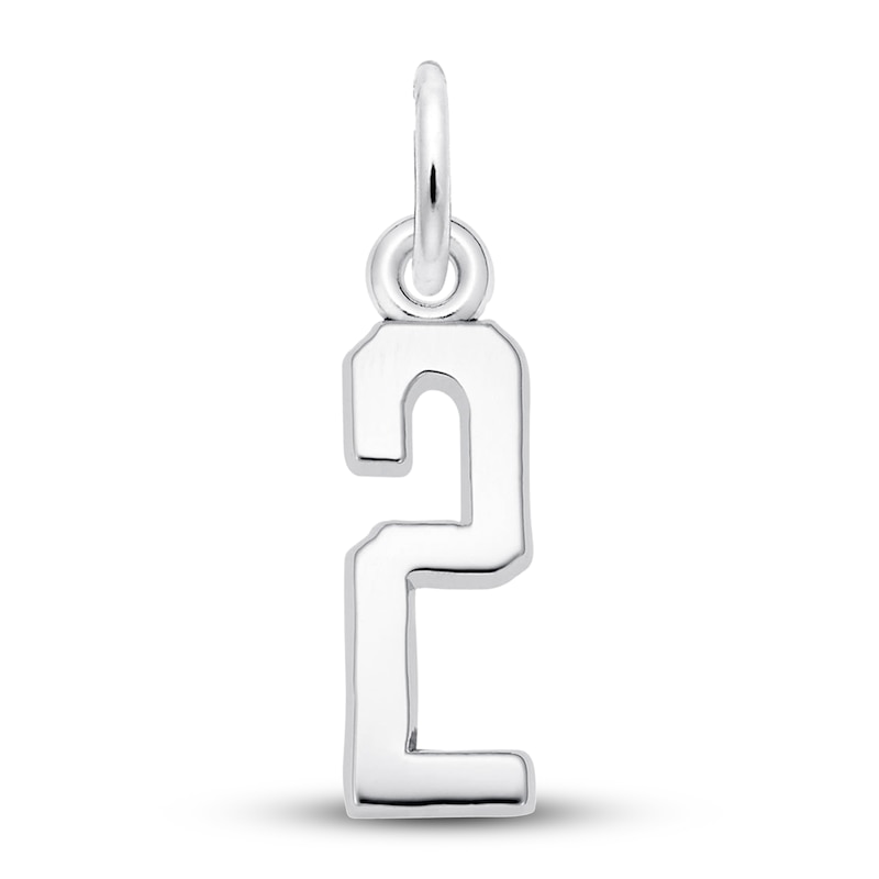 Main Image 1 of Number 2 Charm Sterling Silver