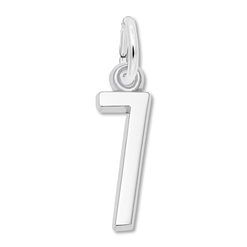 Number 7 Charm Sterling Silver
