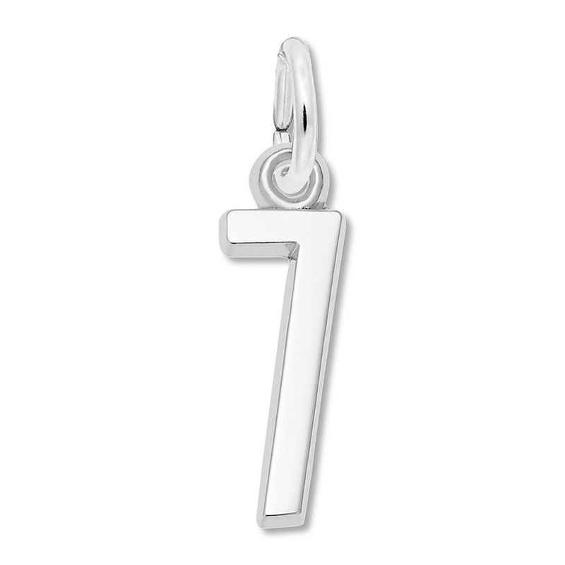 Main Image 1 of Number 7 Charm Sterling Silver