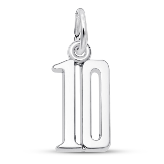 Number Charm Sterling Silver