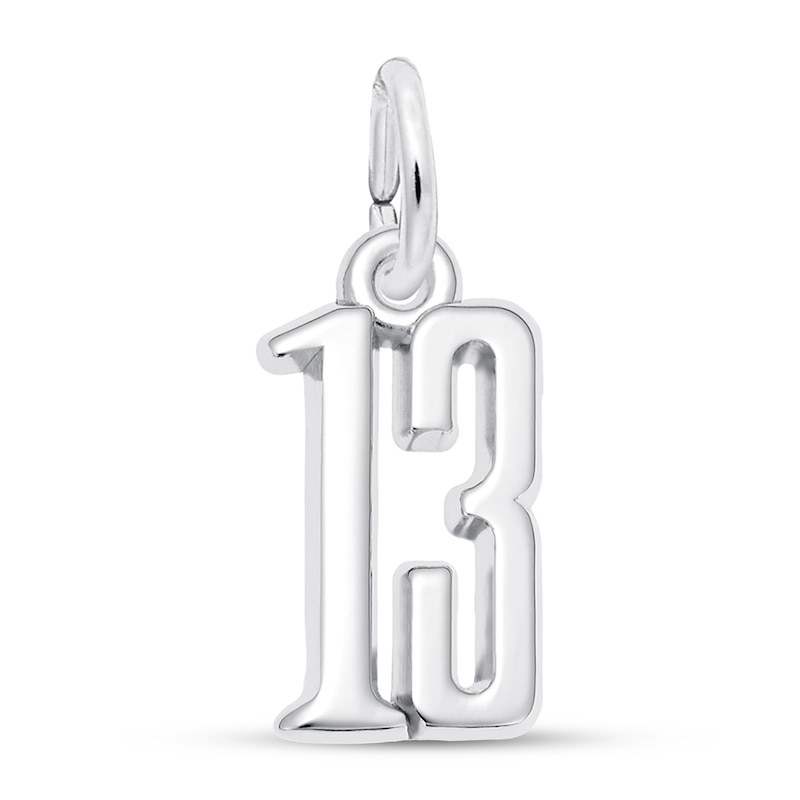 Main Image 1 of Number 13 Charm Sterling Silver