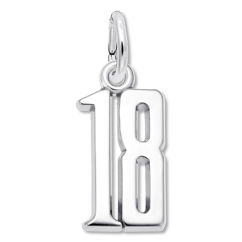 Number 18 Charm Sterling Silver Rembrandt Charms Collections Number 18 Charm Sterling Silver