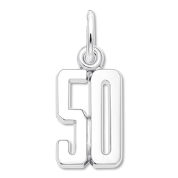 Number 50 Charm Sterling Silver