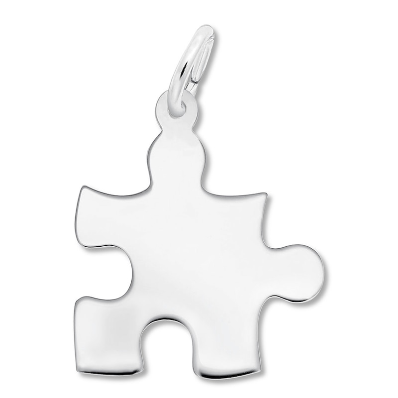 Puzzle Piece Charm Sterling Silver