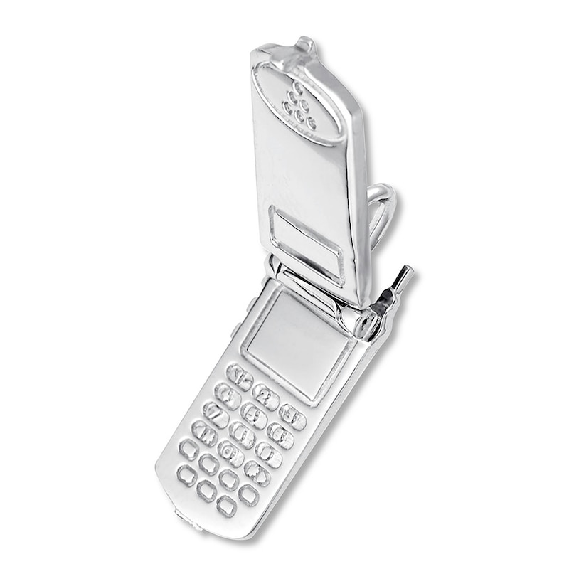 Main Image 2 of Flip Phone Charm Sterling Silver
