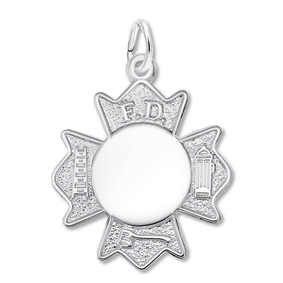 Sterling Silver Firefighters Firemans Medal Dangle Charm Bead For Bead Charm Bracelet Sterling Silver Firefighters Firemans Medal Dangle Charm Bead For Bead Charm Bracelet