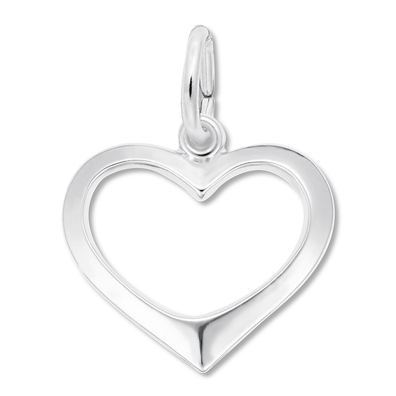 Heart Cutout Charm Sterling Silver