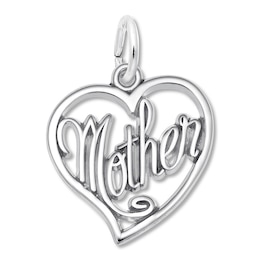 Mother Heart Charm Sterling Silver
