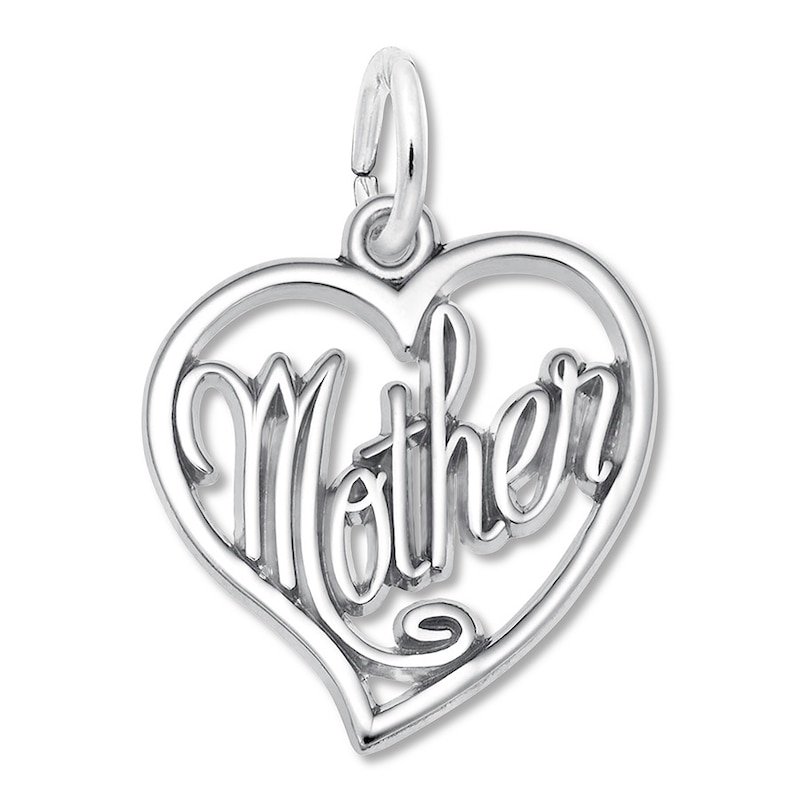 Main Image 1 of Mother Heart Charm Sterling Silver