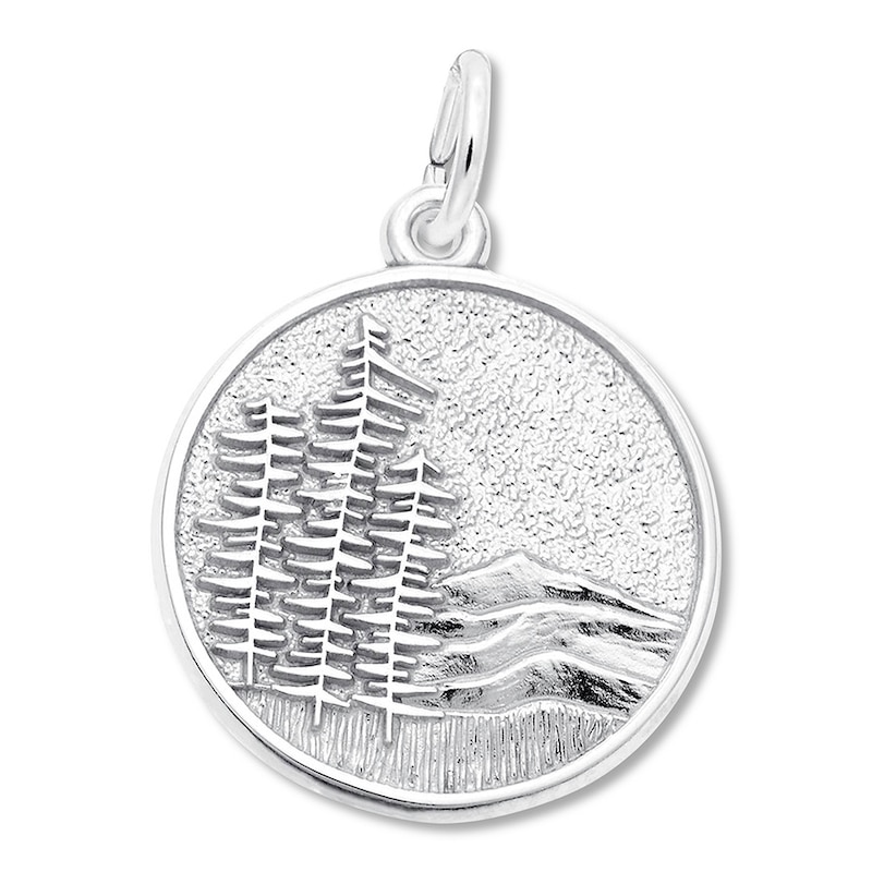 Main Image 1 of Mountain Scene Charm Sterling Silver