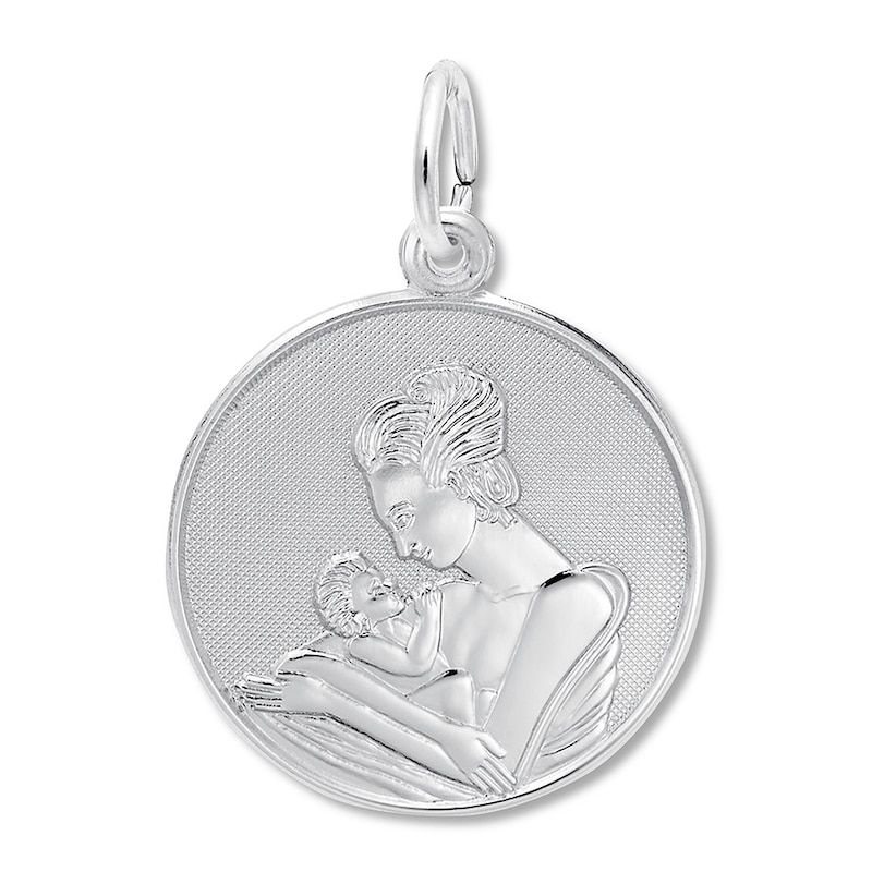 Main Image 1 of Mother & Baby Sterling Silver Charm
