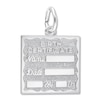 Birth Certificate Sterling Silver Charm