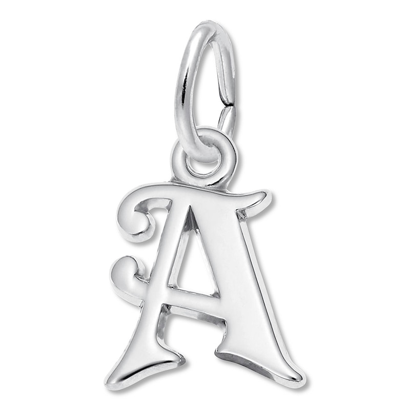 Letter A Charm Sterling Silver