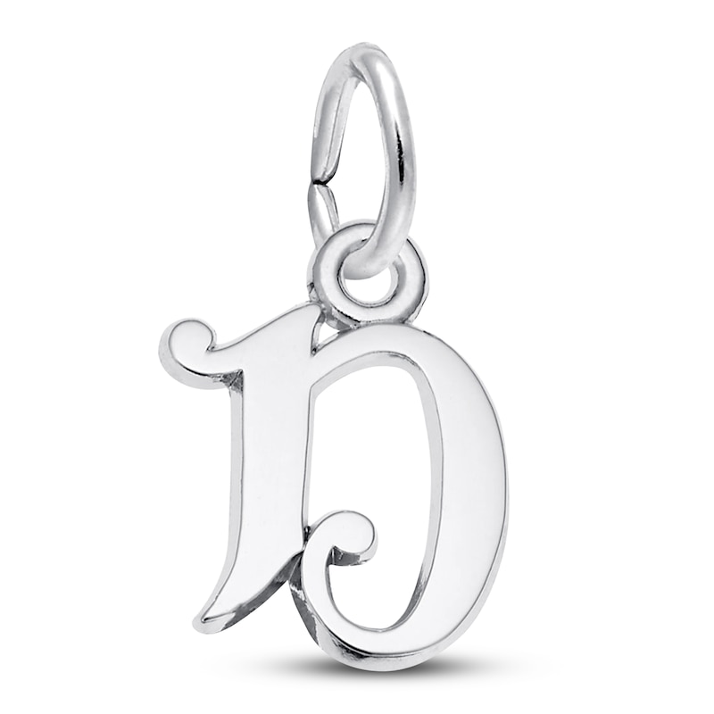 Letter D Charm Sterling Silver