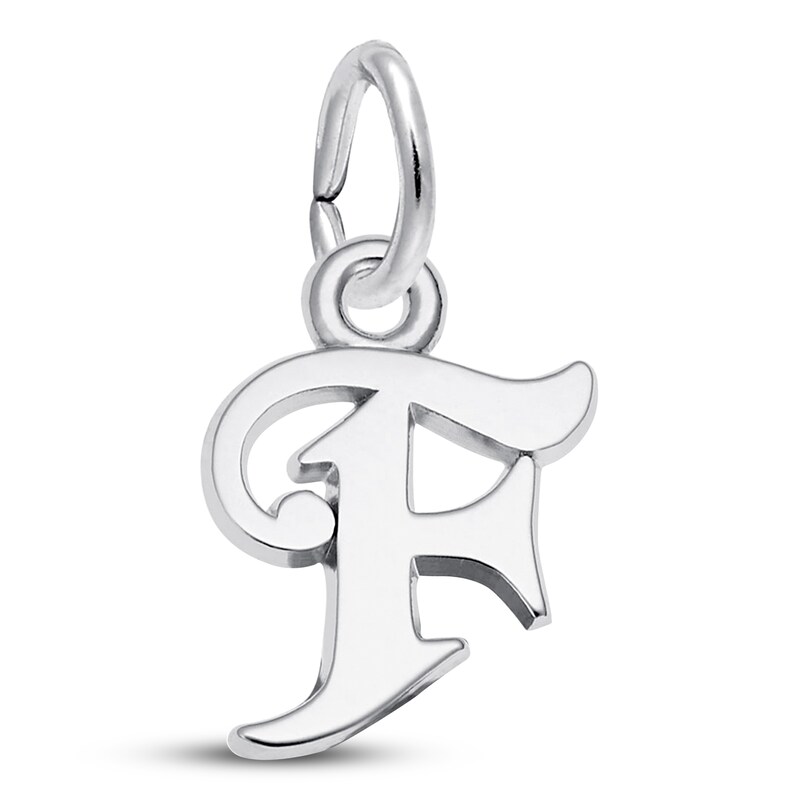 Letter F Charm Sterling Silver