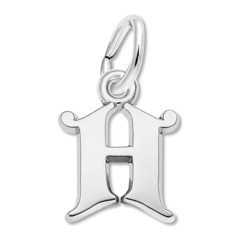 Main Image 1 of Letter H Charm Sterling Silver