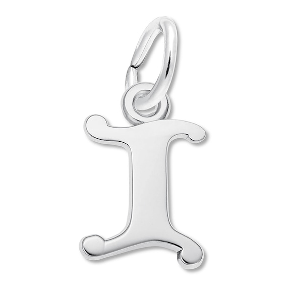 Letter I Charm Sterling Silver