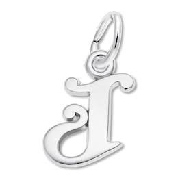 Letter J Charm Sterling Silver