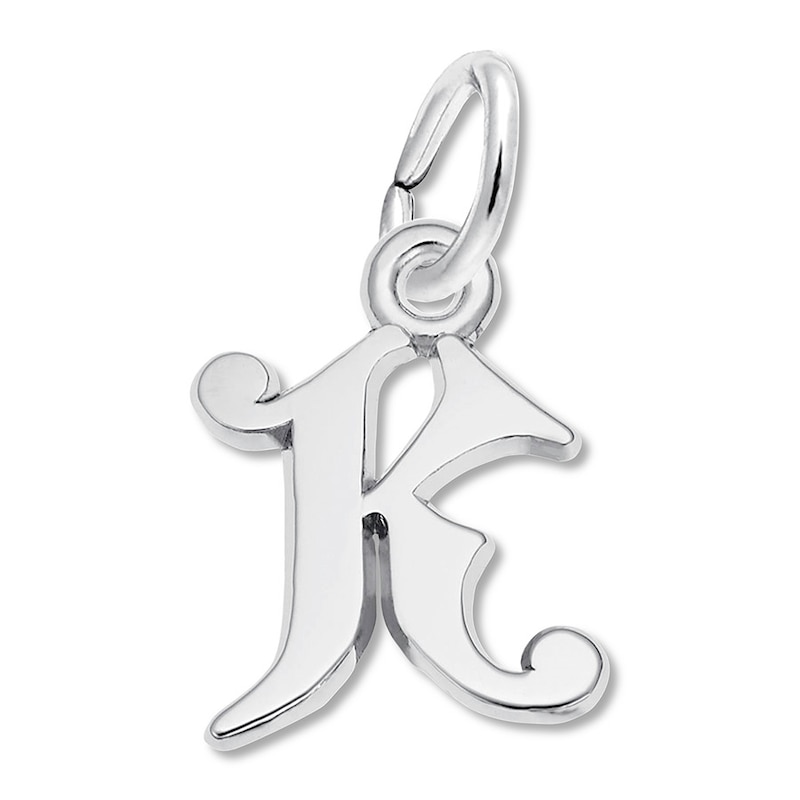 Letter K Charm Sterling Silver