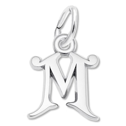 Letter M Charm Sterling Silver