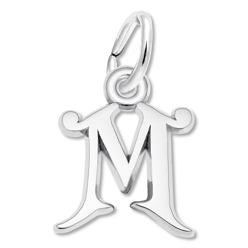 Letter M Charm Sterling Silver