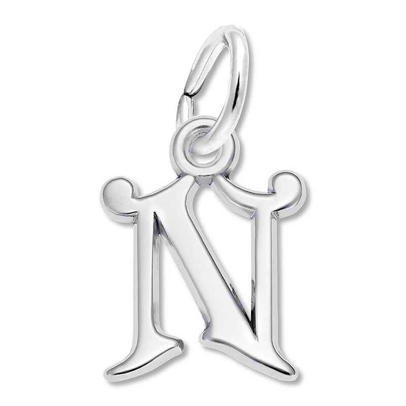 Main Image 1 of Letter N Charm Sterling Silver