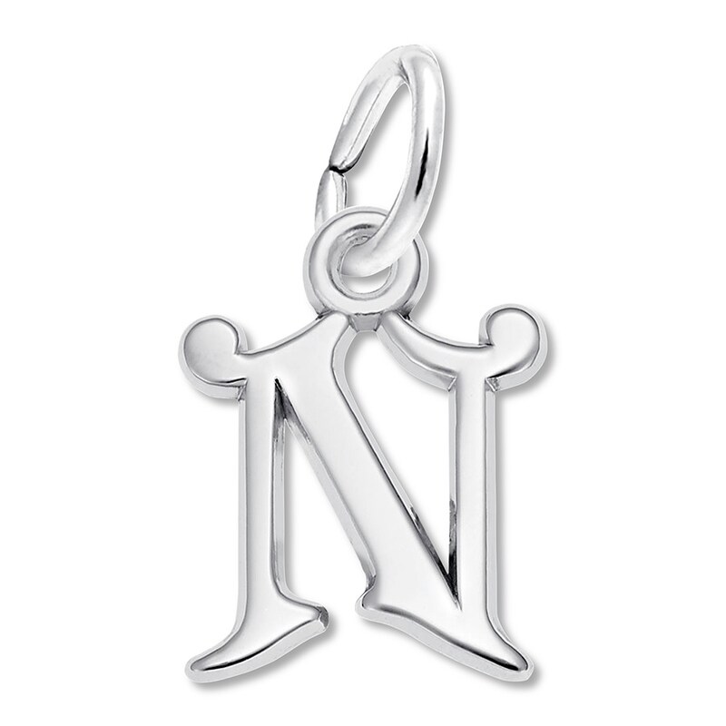 Letter N Charm Sterling Silver