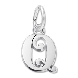 Letter Q Charm Sterling Silver