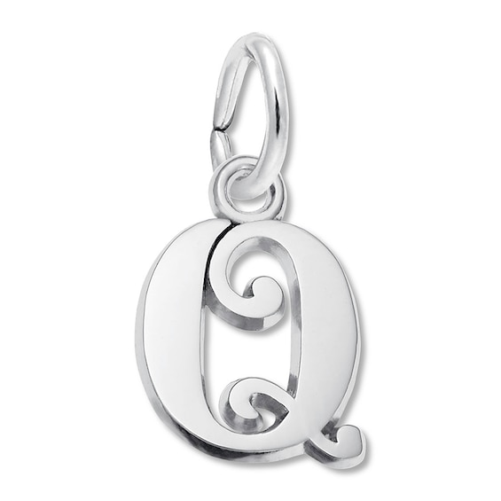 Letter Q Charm Sterling Silver