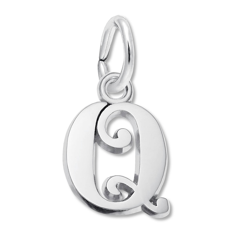 Main Image 1 of Letter Q Charm Sterling Silver