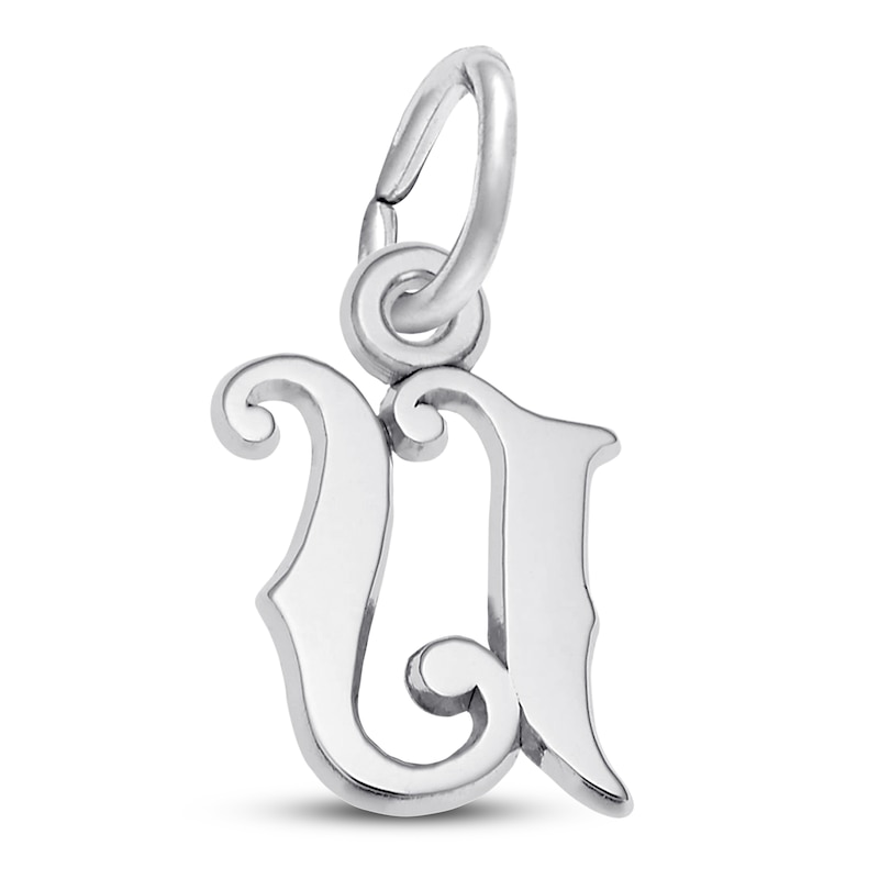 Letter U Charm Sterling Silver