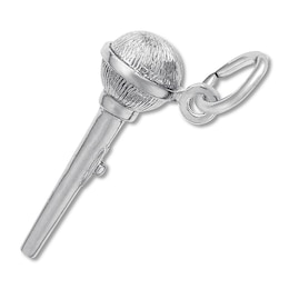Microphone Charm Sterling Silver