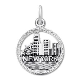 New York City Skyline Sterling Silver Charm