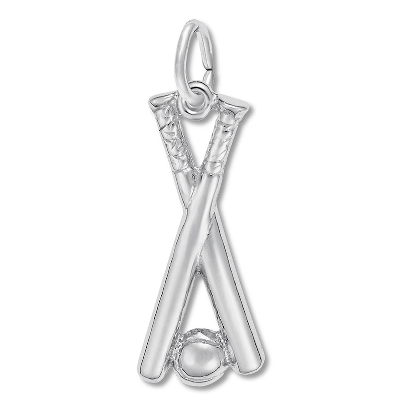 Main Image 1 of Ball & Bat Charm Sterling Silver