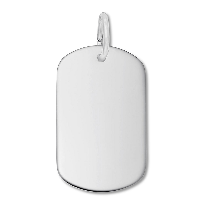 Main Image 1 of Dog Tag Charm Sterling Silver