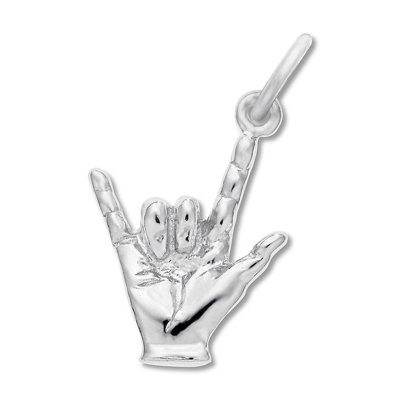 Main Image 1 of I Love You Sign Language Charm Sterling Silver