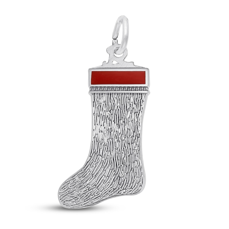 Main Image 1 of Christmas Stocking Charm Sterling Silver