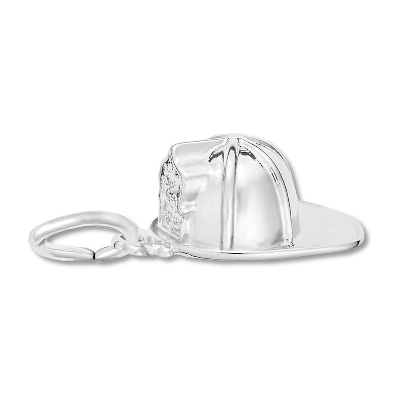 Main Image 1 of Firefighter Hat Charm Sterling Silver