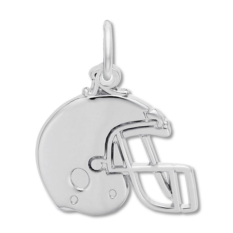 Main Image 1 of Football Helmet Charm Sterling Silver