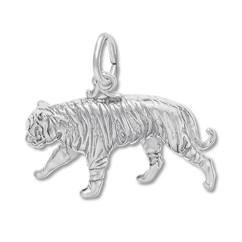 Main Image 1 of Tiger Charm Sterling Silver