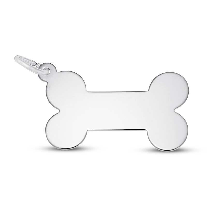Dog Bone Charm Sterling Silver