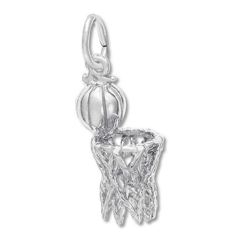 Main Image 1 of Basketball Charm Sterling Silver