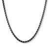 Thumbnail Image 1 of Wheat Chain Necklace 3mm Black Ion-Plated Solid Stainless Steel 24&quot;