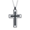 Thumbnail Image 1 of Men's Cross Necklace Stainless Steel 22&quot;