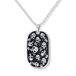 Men's Dog Tag Necklace Stainless Steel 22"