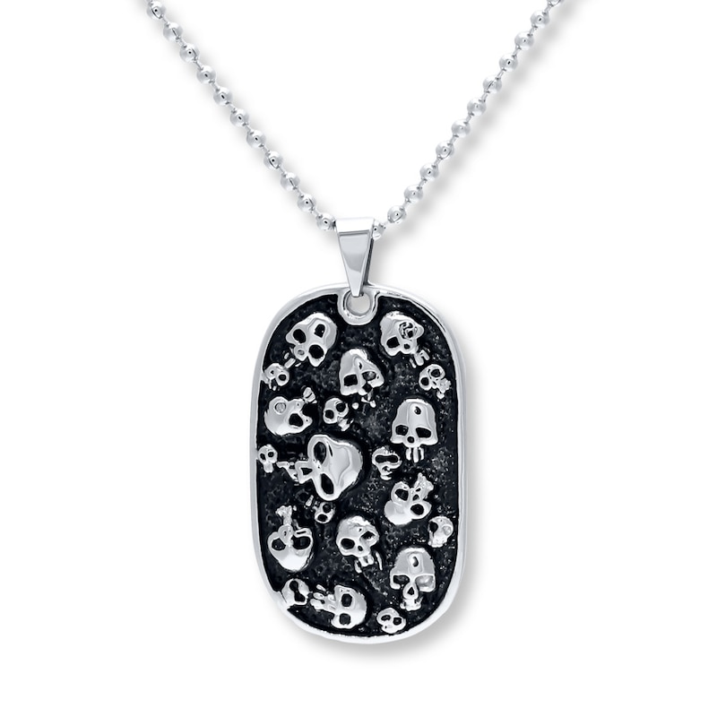 Main Image 1 of Men's Dog Tag Necklace Stainless Steel 22&quot;