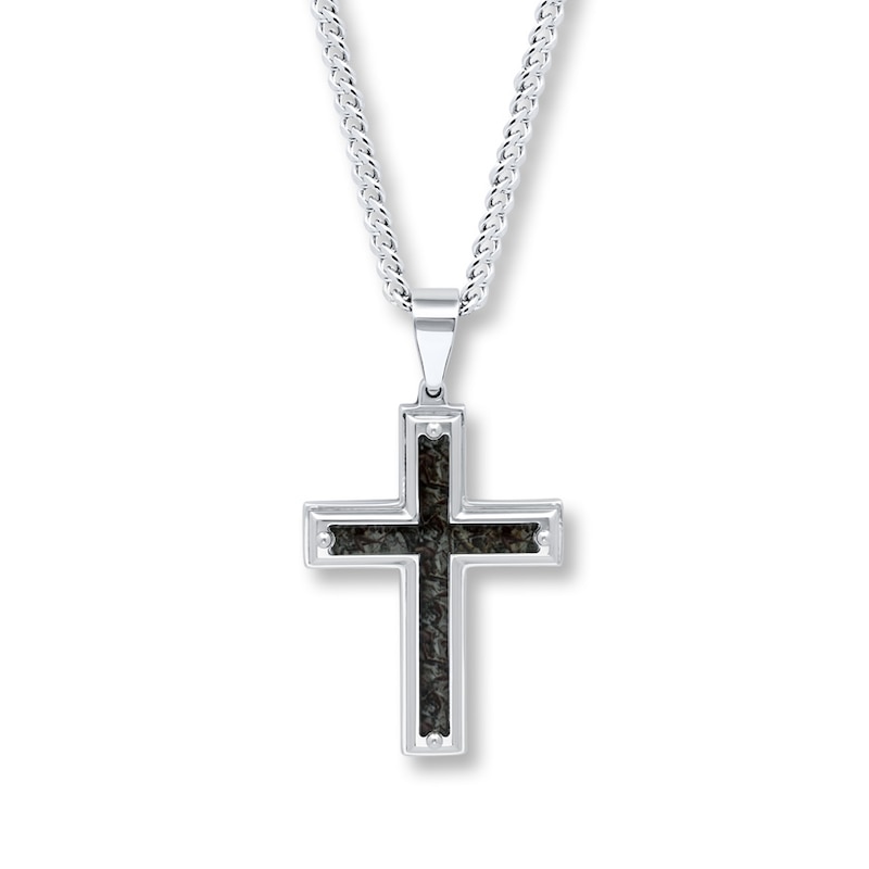 Main Image 1 of Men's Cross Necklace Stainless Steel