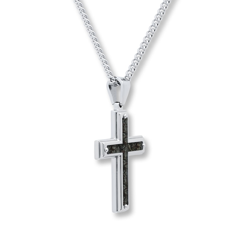 Main Image 2 of Men's Cross Necklace Stainless Steel