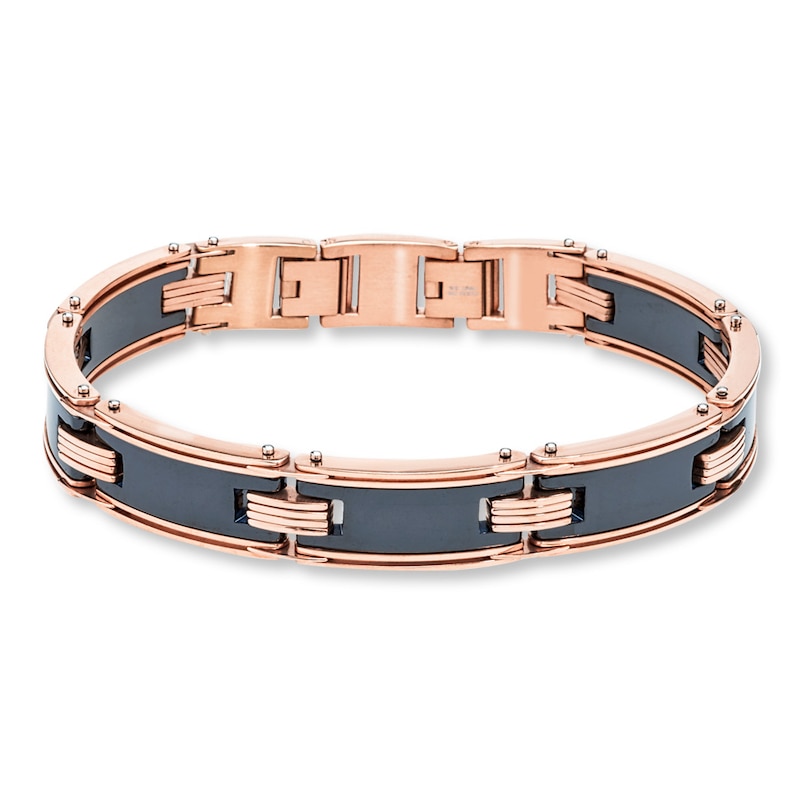 Main Image 1 of Men's Bracelet Stainless Steel/Ceramic 8.5&quot;